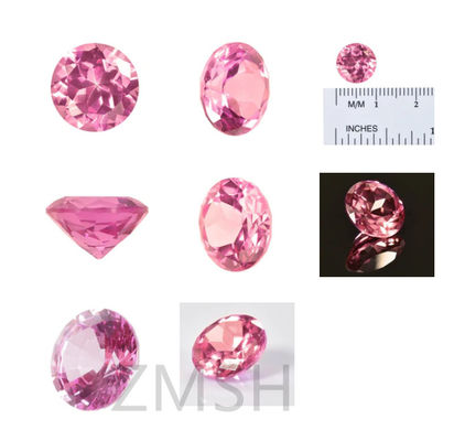 Sapphire rosa Gemstone sintetico Sakura Rosa Materia prima per la produzione di gioielli Durezza di Mohs di 9
