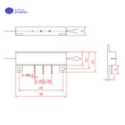 Modulatore di guida d'onda Y del niobato di litio (LiNbO3) / basso Vπ 3,5V / alto PER 25dB / compatibile con FOG, FOCT, comunicazione quantistica
