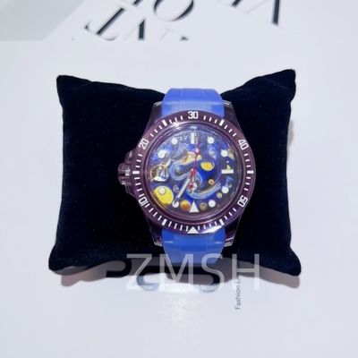 Cassa da orologio di zaffiro grigio-violato di laboratorio personalizzata lussuosa resistente agli graffi