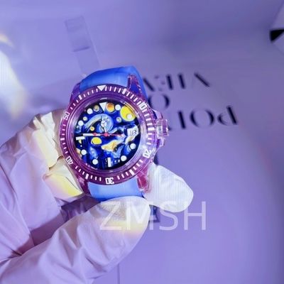 Cassa da orologio di zaffiro grigio-violato di laboratorio personalizzata lussuosa resistente agli graffi