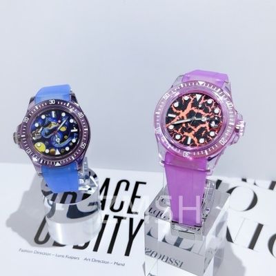 Cassa da orologio di zaffiro grigio-violato di laboratorio personalizzata lussuosa resistente agli graffi