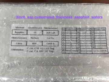 3Inch R-asse 76.2mm Al2O3 Sapphire Crystal Wafers Custom Sapphire Glass SSP 0.43mm