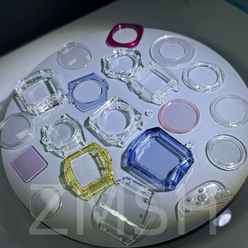 Coltivazione artificiale dopato colore zaffiro AL2O3 Casse orologiere blu trasparente rubino