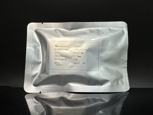 Buon prezzo GSGG a 2 pollici Gd3 (Sc2Ga3) O12 Crystal Substrate Material SGGG CaMgZr GGG TGG in linea