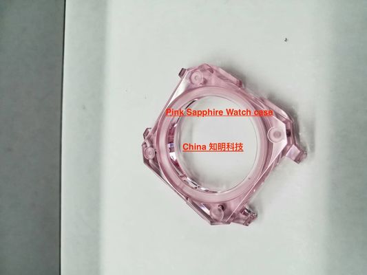 Buon prezzo Cassa dell'orologio in cristallo di zaffiro rosa, superficie lucida, resistenza all'usura e ai graffi in linea
