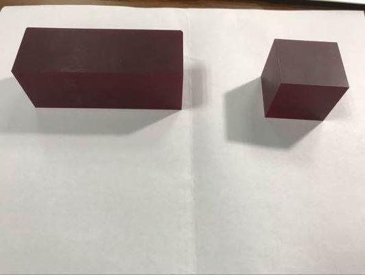 Buon prezzo Blocco di cristallo di zaffiro drogato Cr3+ Cr Al2O3 laser rosso 36x36x60mm, dimensioni personalizzate in linea
