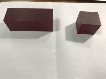 Buon prezzo dimensione su misura blocco rosso del Cr Al2O3 del cristallo di zaffiro del laser 36x36x60mmt Cr3+Doped in linea